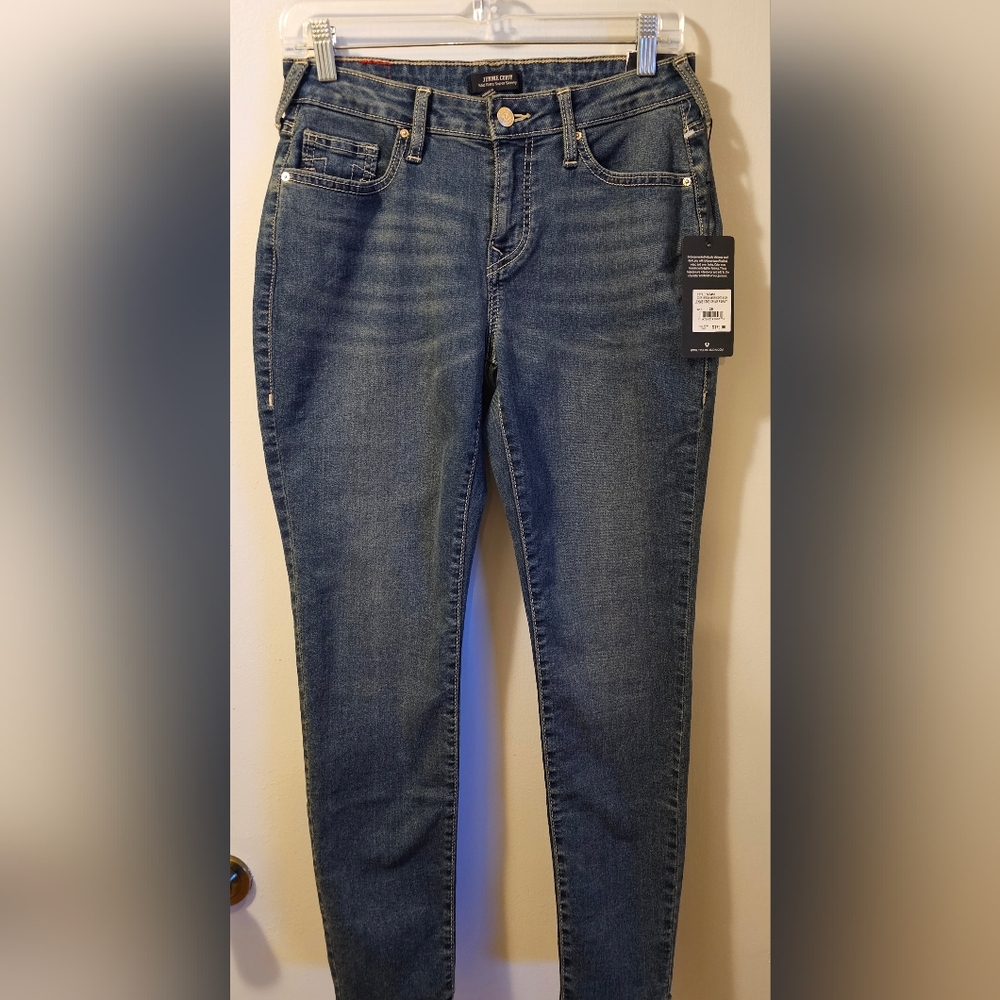 TRUE RELIGION Jennie Curvy Mid Rise Stud Super Skinny Jeans Women's Size 29 NWT